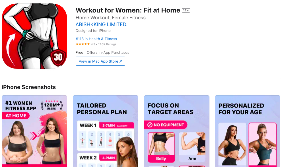 Ứng dụng giảm cân Bài tập thể hình giảm cân cho nữ tại nhà: Women Workout at Home – Female Fitness