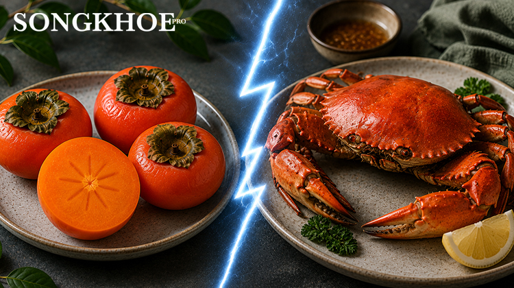 Quả hồng có kỵ cua không?