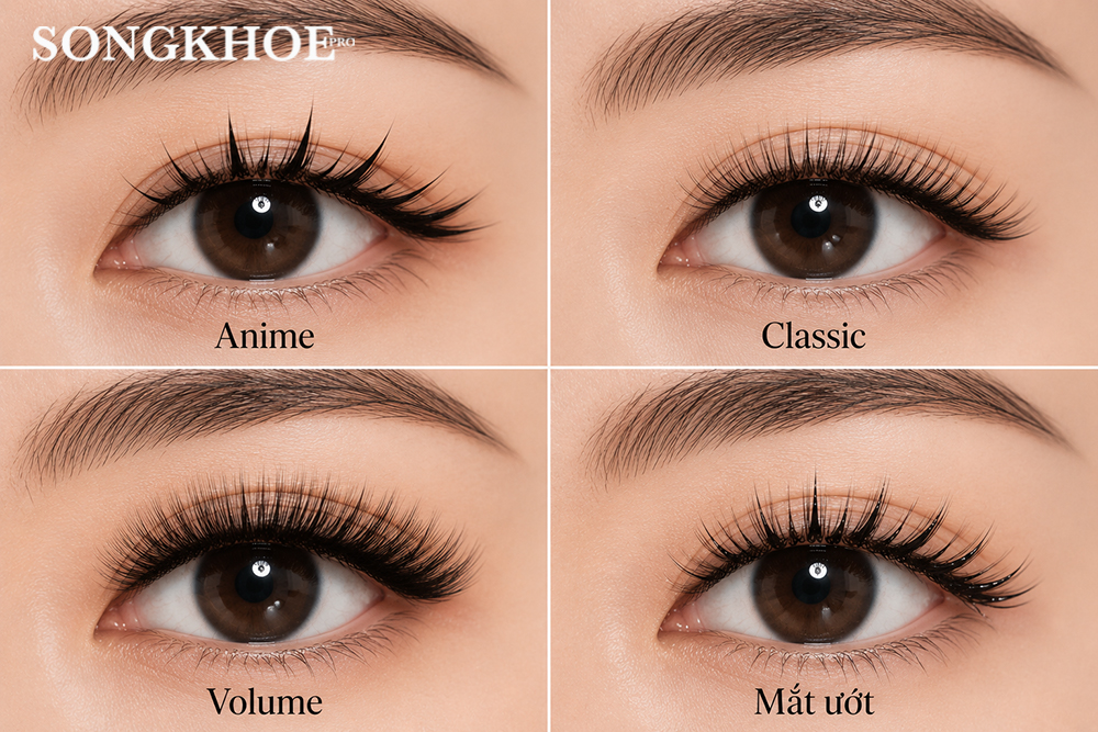 Nối mi Anime khác Classic, Volume và mắt ướt thế nào?