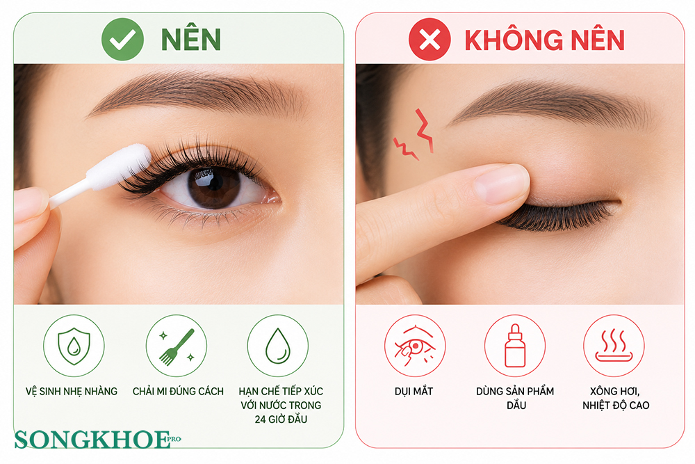 nên và không nên sau nối mi 