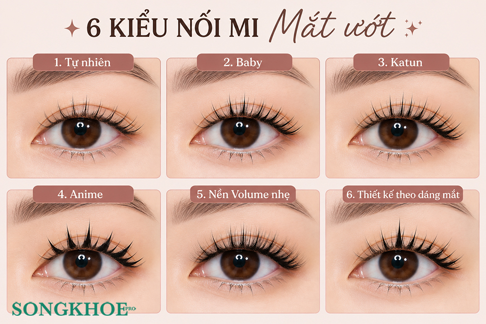 6 kiểu mắt ướt