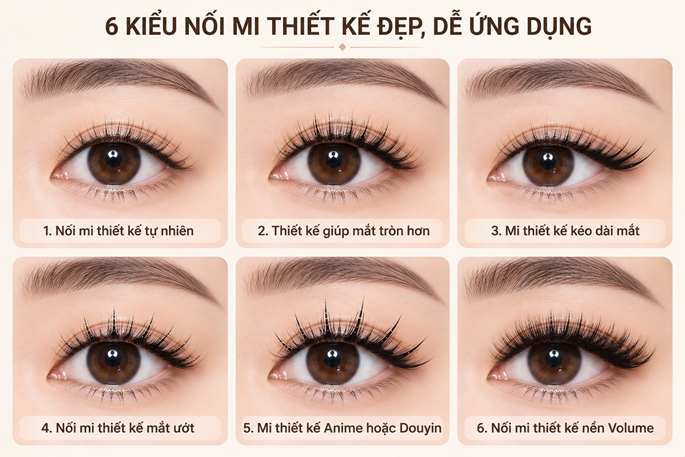 6 kiểu nối mi thiết kế đẹp